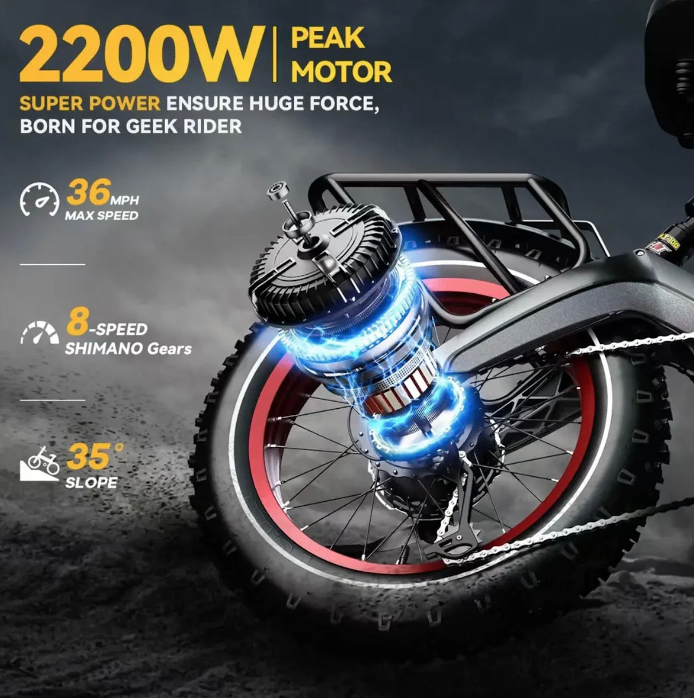 Foldable Electric Bike 100Mile - 36mph - Low Stock