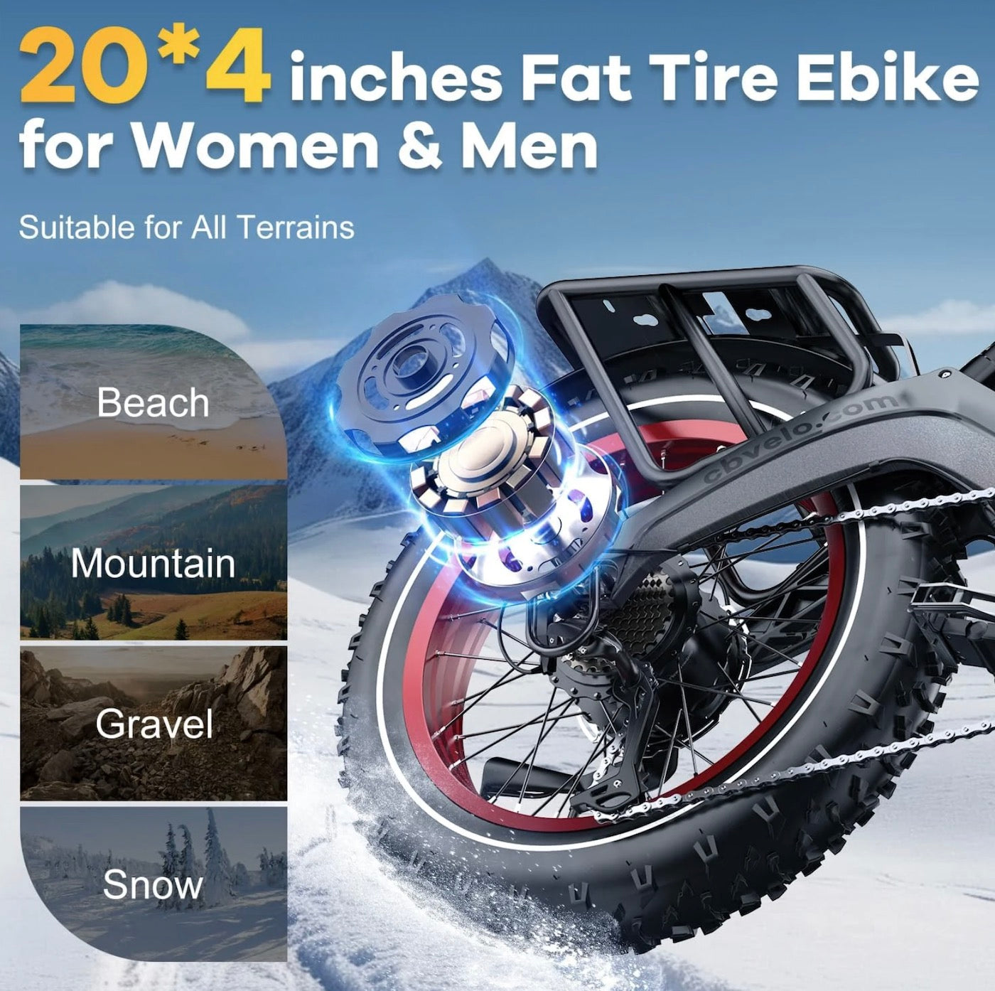 Foldable Electric Bike 100Mile - 36mph - Low Stock