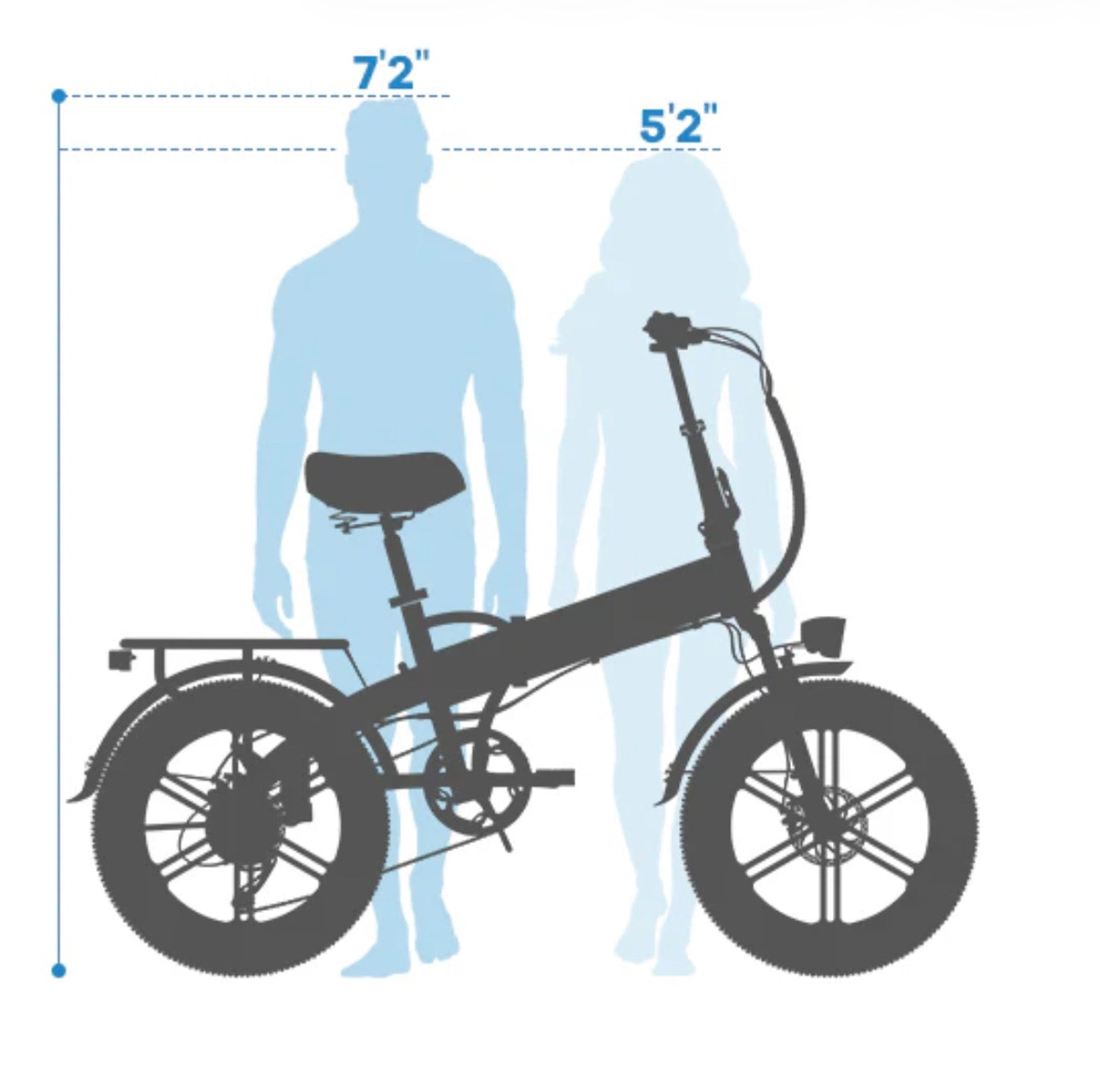 Foldable Electric Bike 100Mile - 36mph - Low Stock